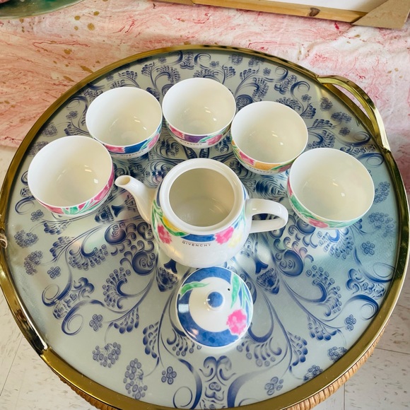 Givenchy Paris Yamaka Intl Tea Set Pot & Cups 5 Servings Floral Excellent - Picture 10 of 13